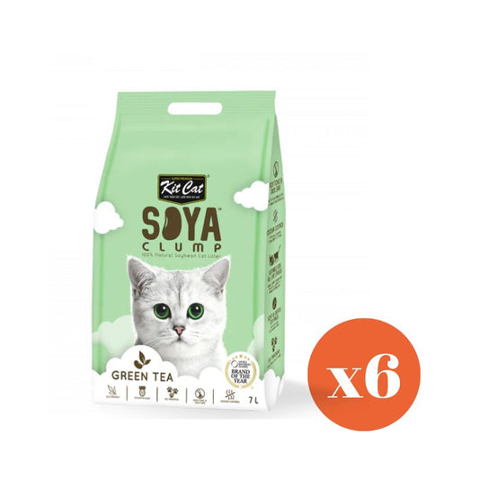 Kit Cat Soya Clump Cat Litter Green Tea 7ltr x 6 Packs