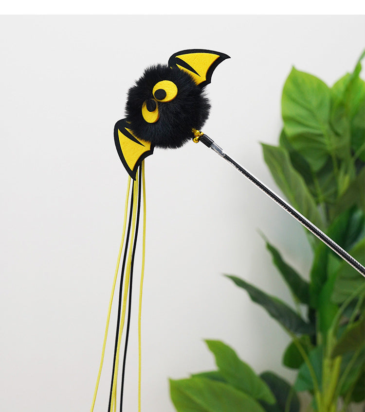 BELOVED Pet Monster Wand Teaser Cat Toy - 36cm - Black