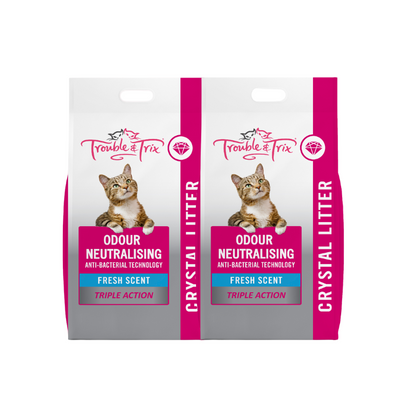 Trouble and Trix AntiBac Crystal Cat Litter 15L x 2 bags
