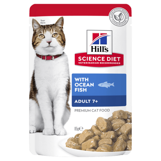 Hill's Science Diet Senior 7+ Ocean Fish Pouches Cat Food 85G x 12
