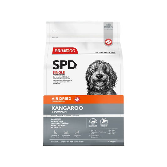 Prime100 SPD Air Dried Kangaroo and Pumpkin Dry Dog Food 2.2KG