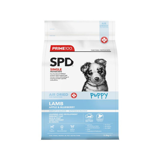 Prime100 SPD Air Dried Puppy Lamb Apple and Blueberry Dry Dog Food 2.2KG