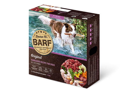 Doctor B's Barf Frozen Raw Kangaroo Dog Food 227G x 12 - ADS Pet Store
