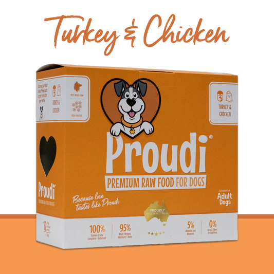 Proudi Turkey & Chicken  Raw Dog Food 2.4KG 