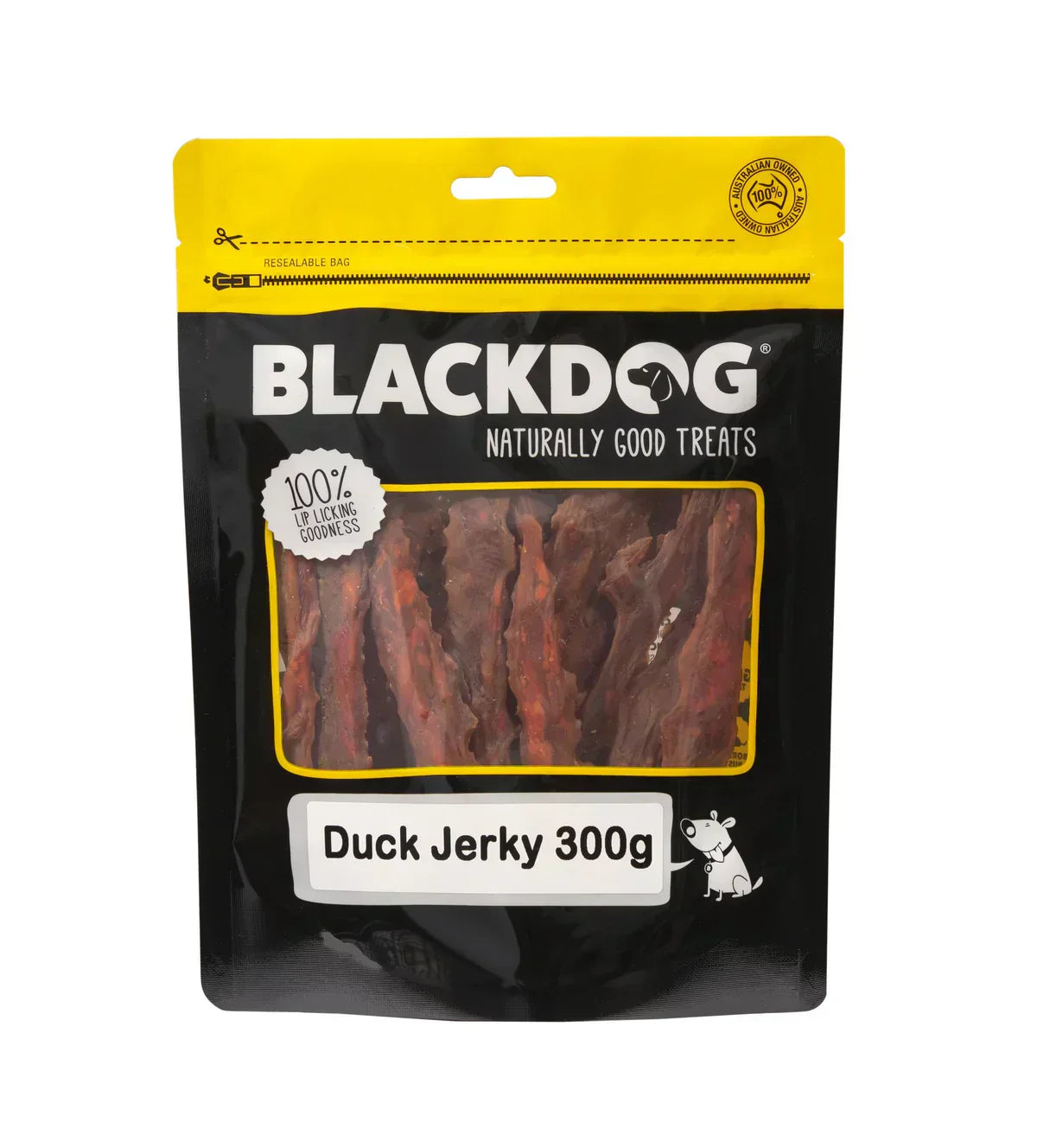 blackdog duck jerky 300g dog treats