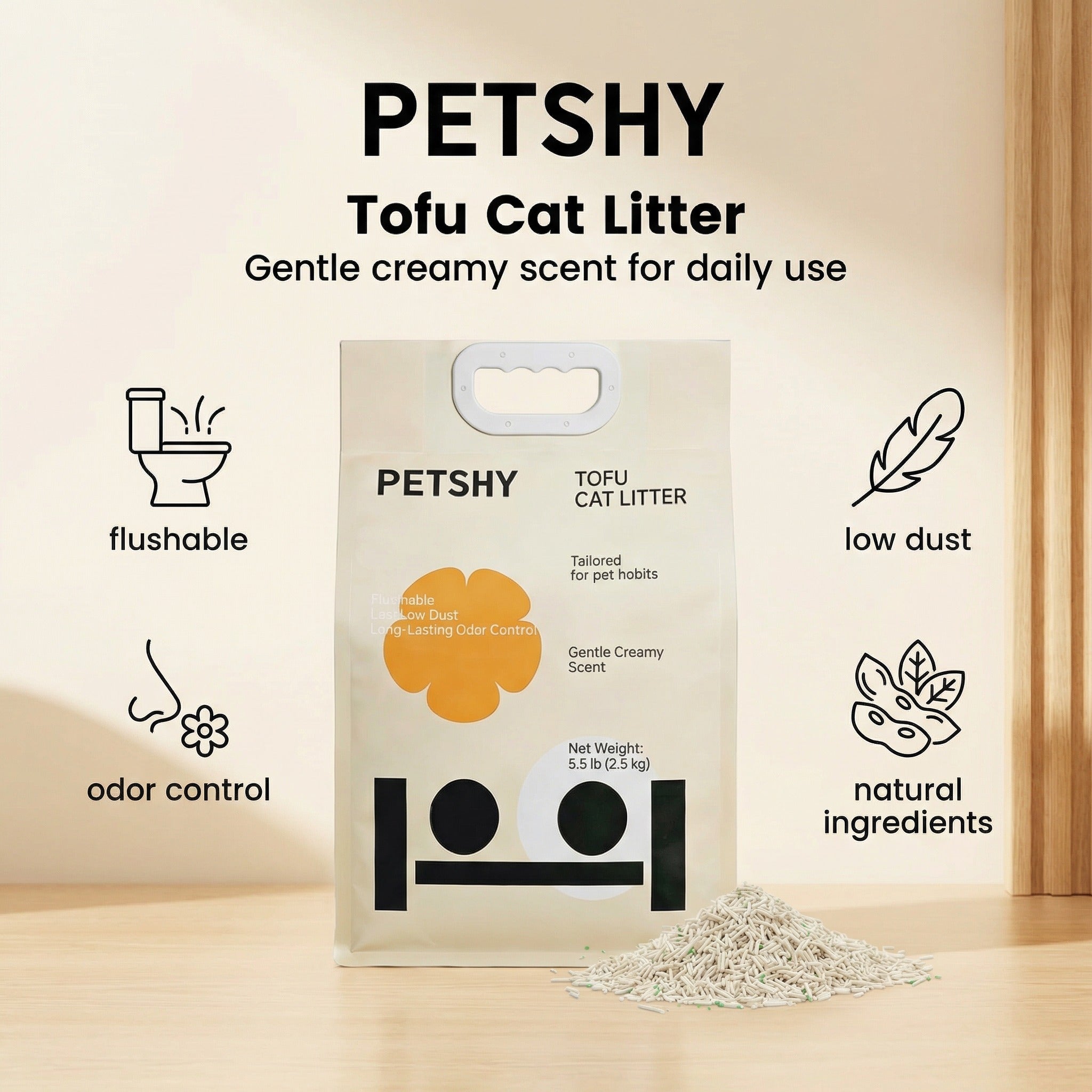 PETSHY Original Tofu Cat Litter 2.5KG