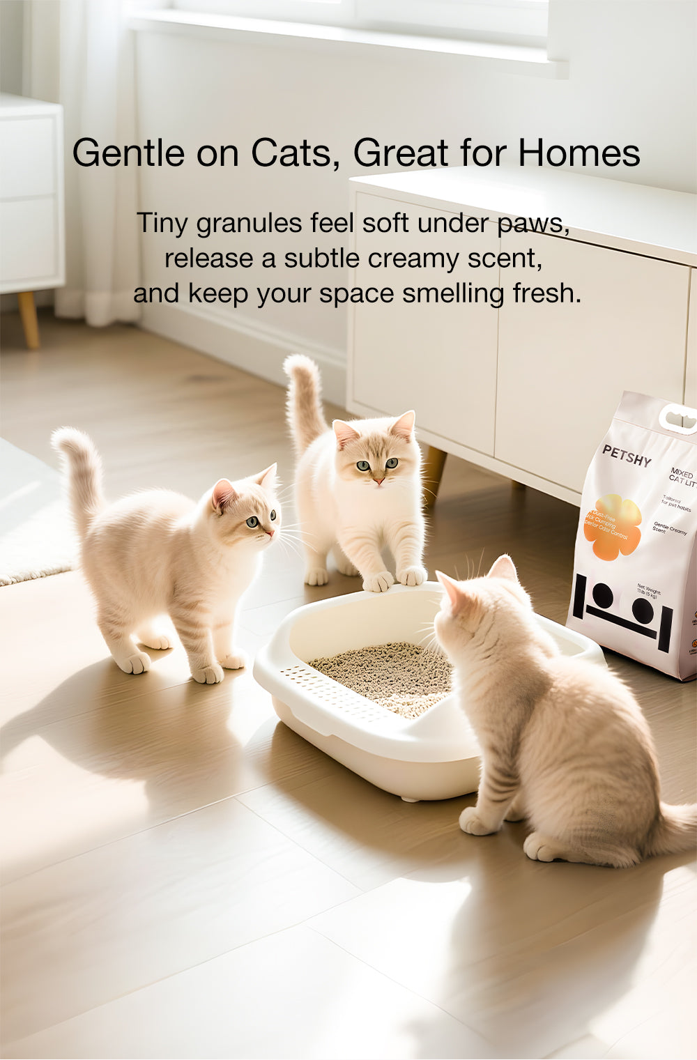 PETSHY Original Tofu Cat Litter Fine Mixed Bentonite Deodorant 5KG