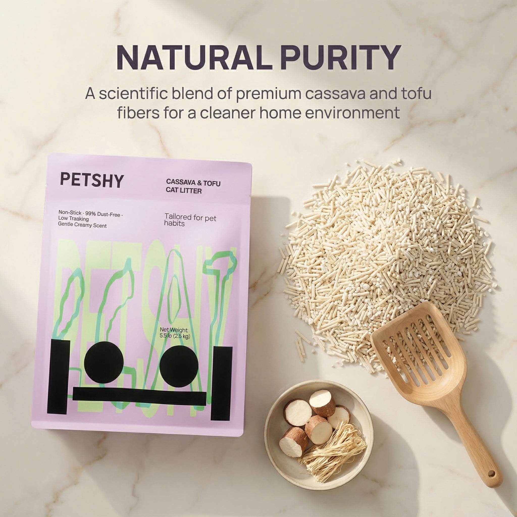 PETSHY Cassava Mixed Tofu Cat Litter 2.5KG