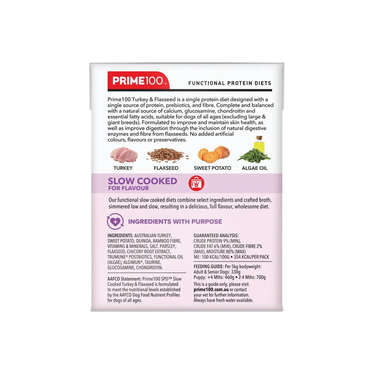 PRIME100 SPD™ Slow Cooked Turkey & Flaxseed Wet Dog Food