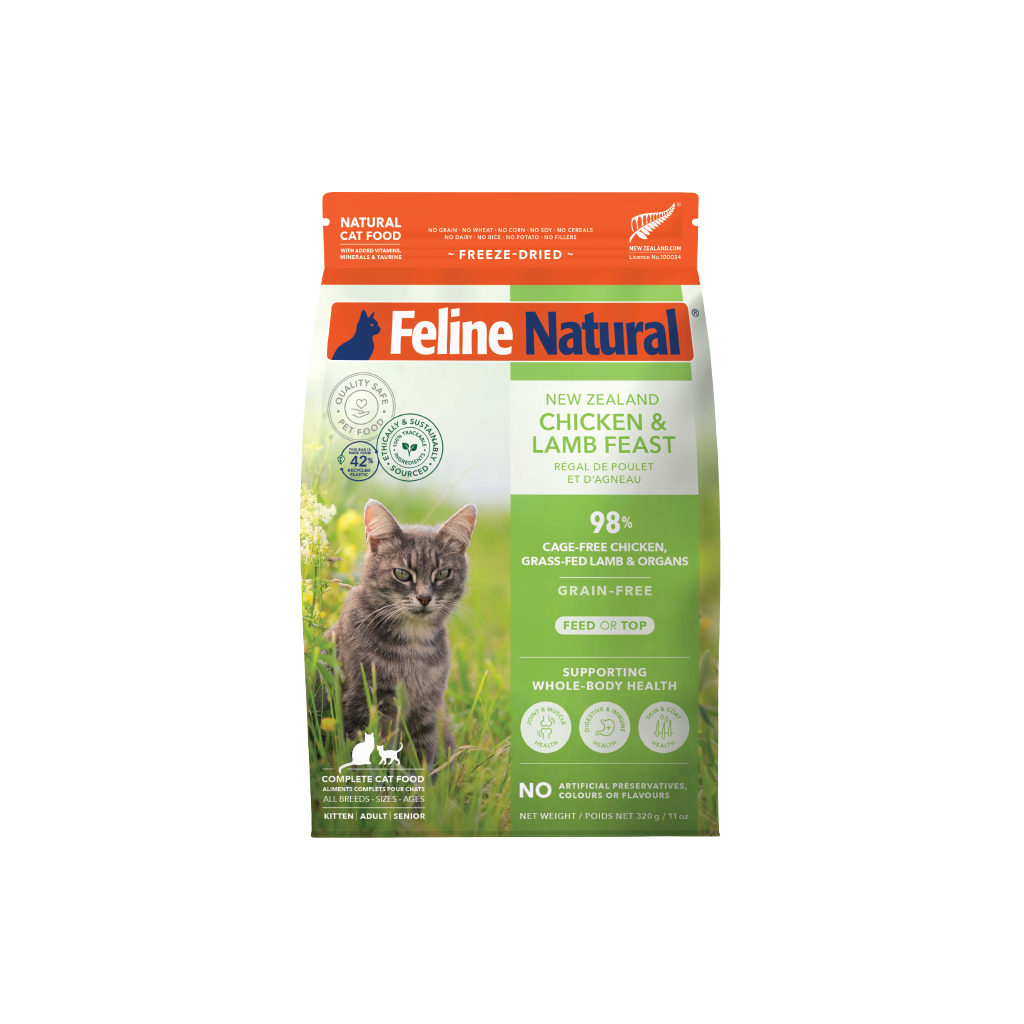 FELINE NATURAL Chicken and Lamb Freeze Dried Cat Food 320G