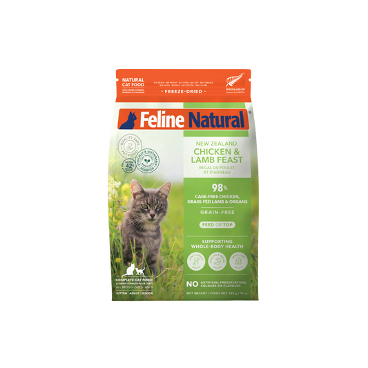 FELINE NATURAL Chicken and Lamb Freeze Dried Cat Food 320G