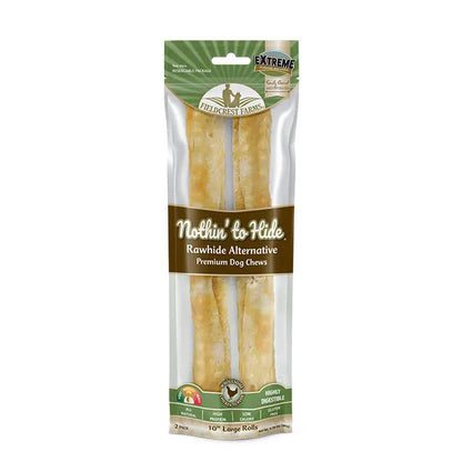 NOTHIN' TO HIDE Dog Treats Chicken Roll Large 10 Inch 2 Pack