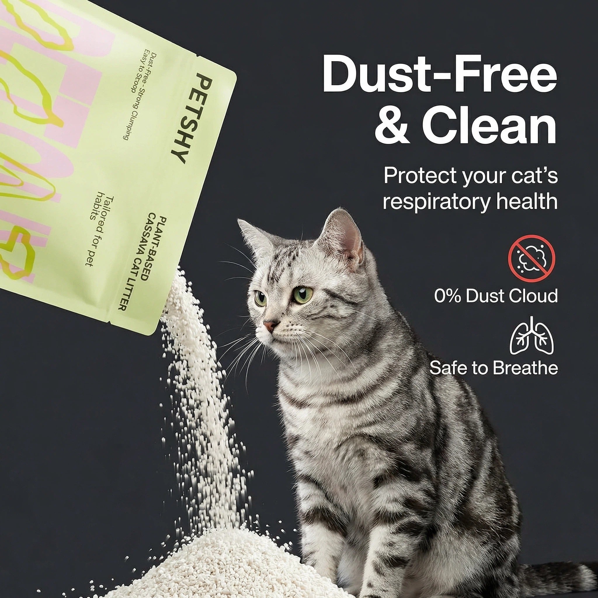 PETSHY Plant Based Cassava Cat Litter