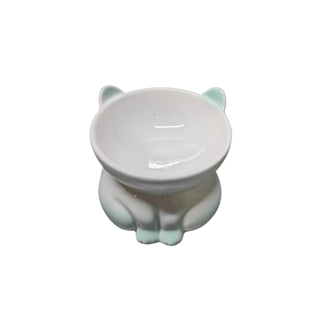 Beloved Pet Cat Shape Raised Ceramic Cat Bowl*