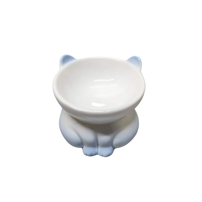 Beloved Pet Cat Shape Raised Ceramic Cat Bowl*