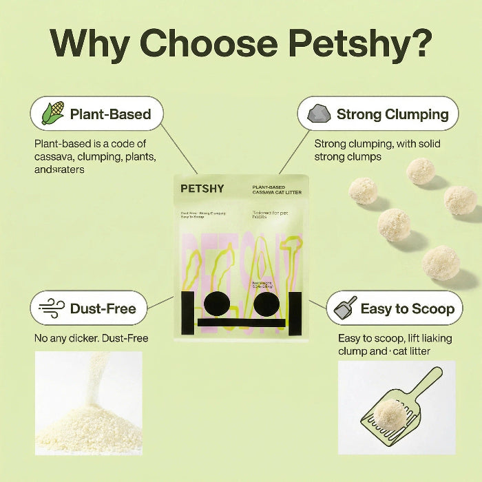 PETSHY Plant Based Cassava Cat Litter