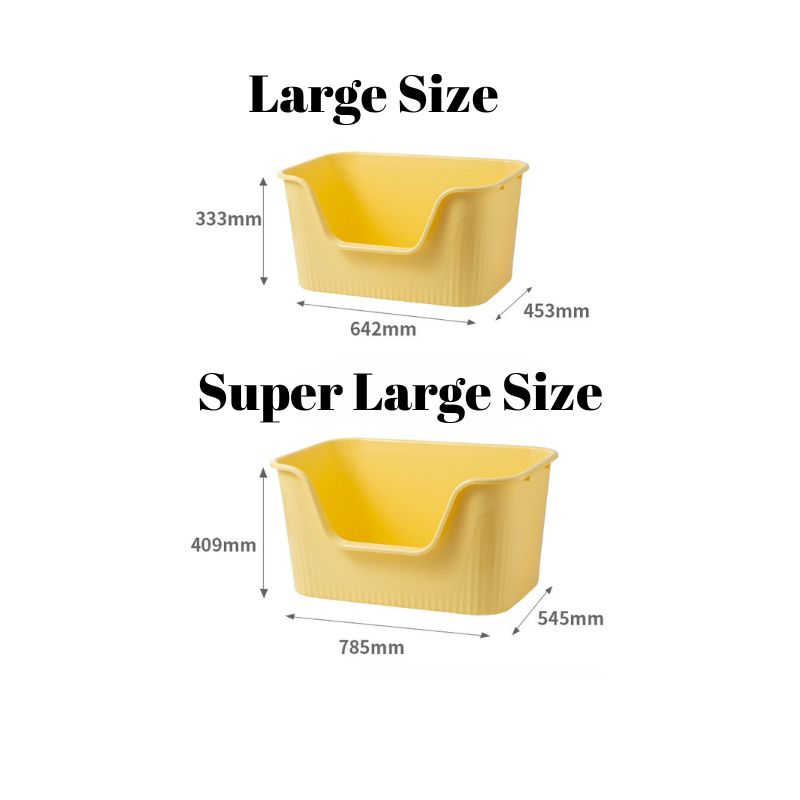 BELOVED PET Open Cat Litter Tray Extra Large Yellow