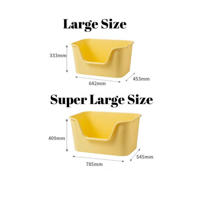 BELOVED PET Open Cat Litter Tray Large Yellow