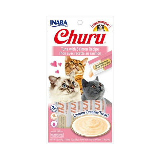 INABA Churu Purées Tuna & Salmon Flavor Cat Treats 4x16G