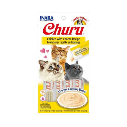 INABA Churu Purées Chicken with Cheese Flavor Cat Treats 4x16G