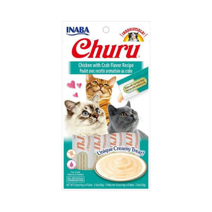INABA Churu Purées Chicken with Crab Flavor Cat Treats 4x16G