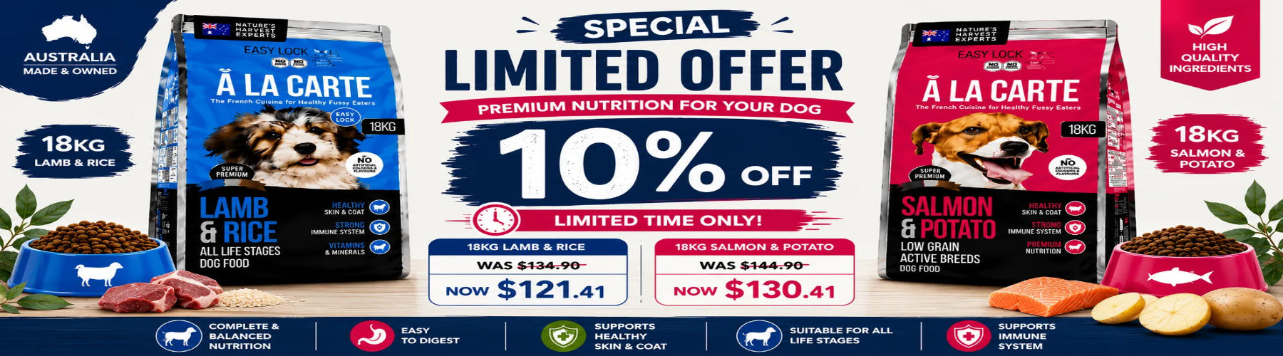 A LA CARTE DOG FOOD 10% OFF