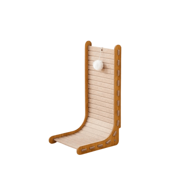 ADS PET L-Shaped Cat Scratcher with Pom Pom Ball camel