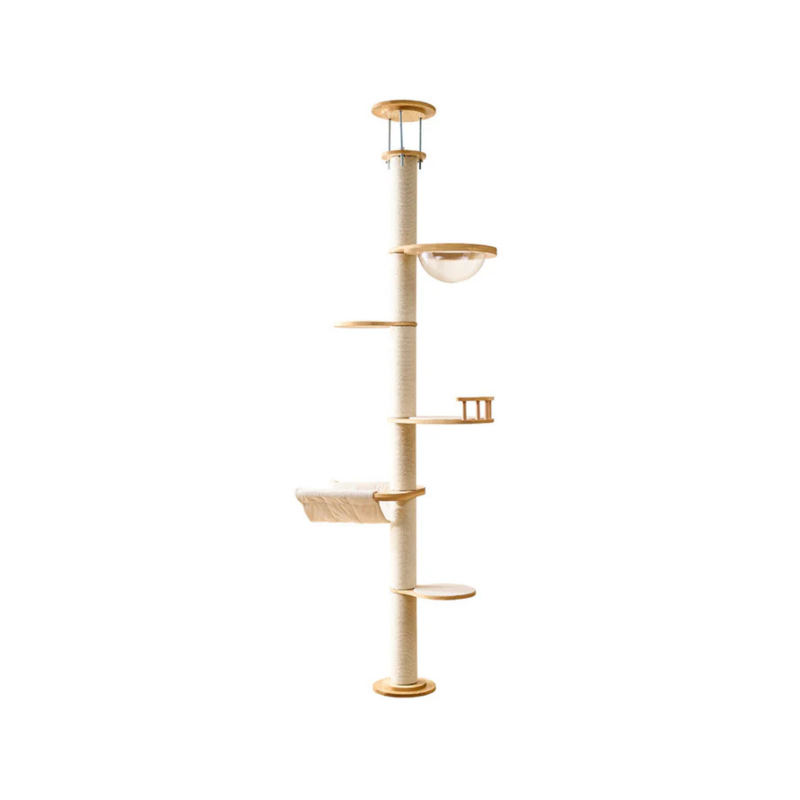 ADS Pet Solid Wood Floor-to-Ceiling Cat Tower