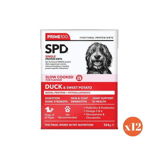 PRIME100 SPD™ Slow Cooked Duck & Sweet Potato 354g x 12