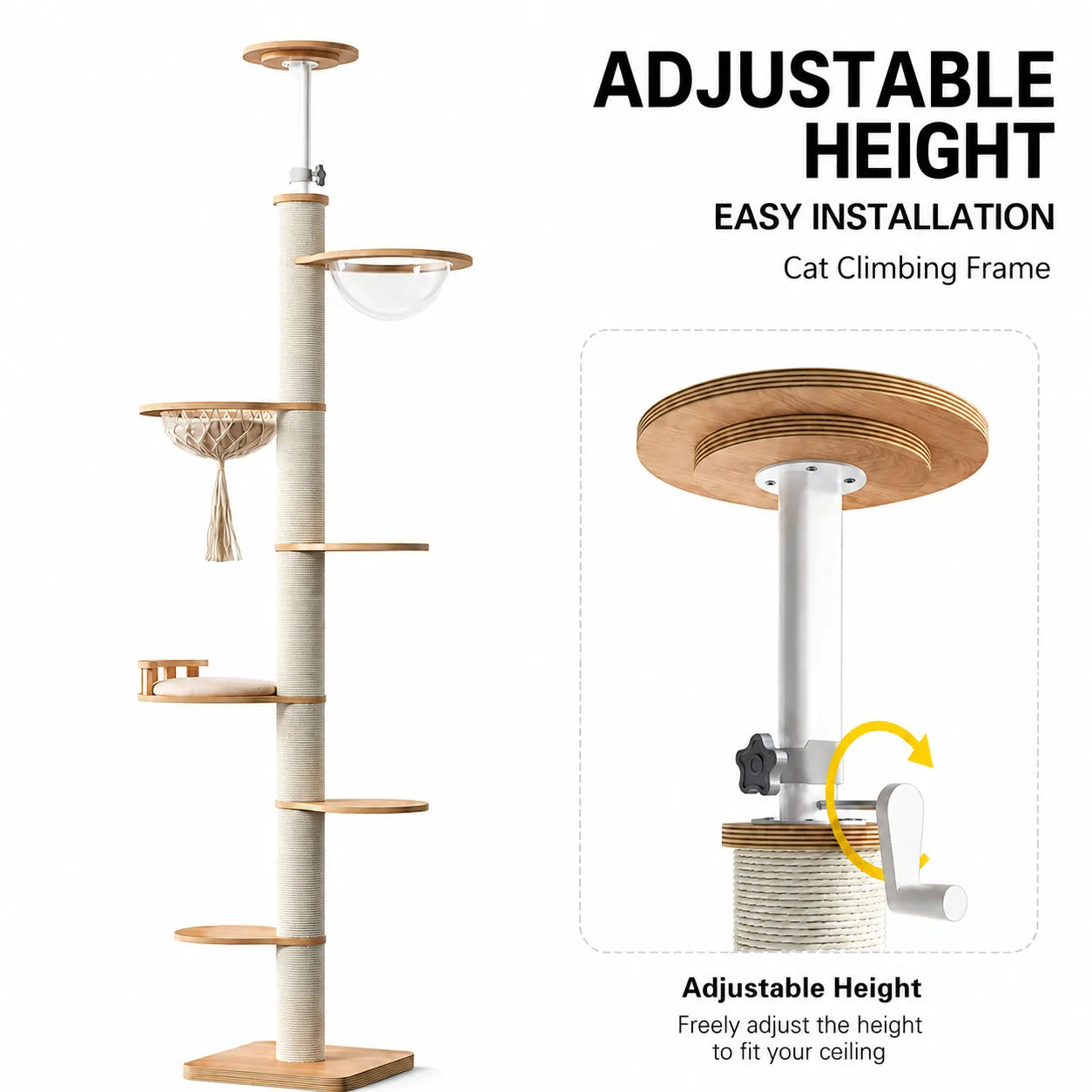 ADS PET Adjustable Floor-to-Ceiling Cat Tower V01