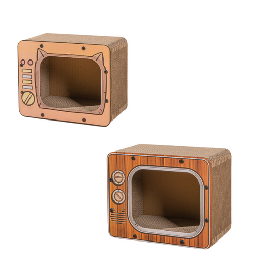 BELOVED PET Cat Scratcher TV Cardboard House