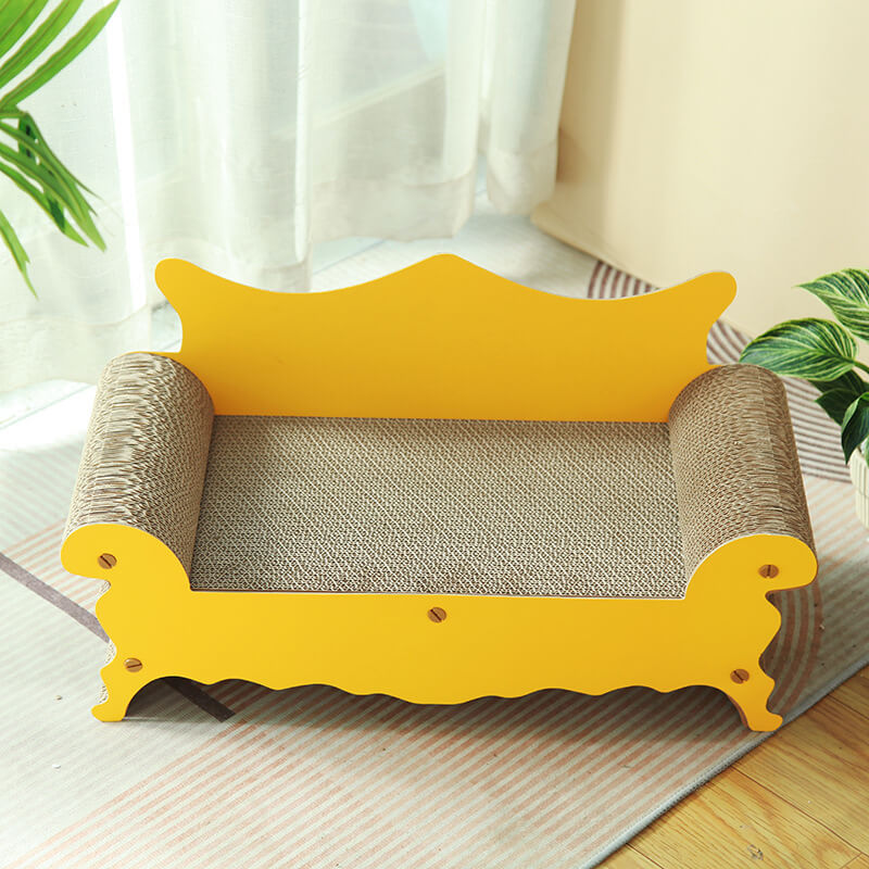 beloved pet cat scratcher sofa yellow