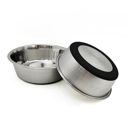 beloved pet stainless steel dog bowl rubber bowl 22cm black