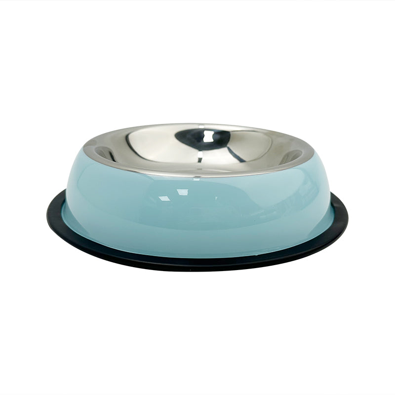 BELOVEPET Color Stainless Steel Anti-Skid Dog Bowl 22cm light blue