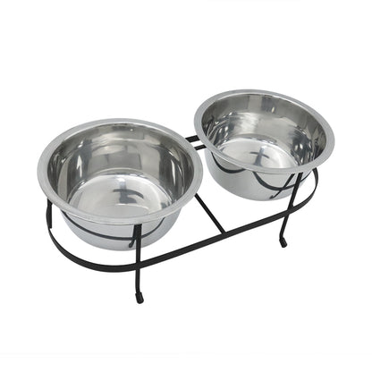 ADS Pet Stainless Steel Double Bowl with Stand