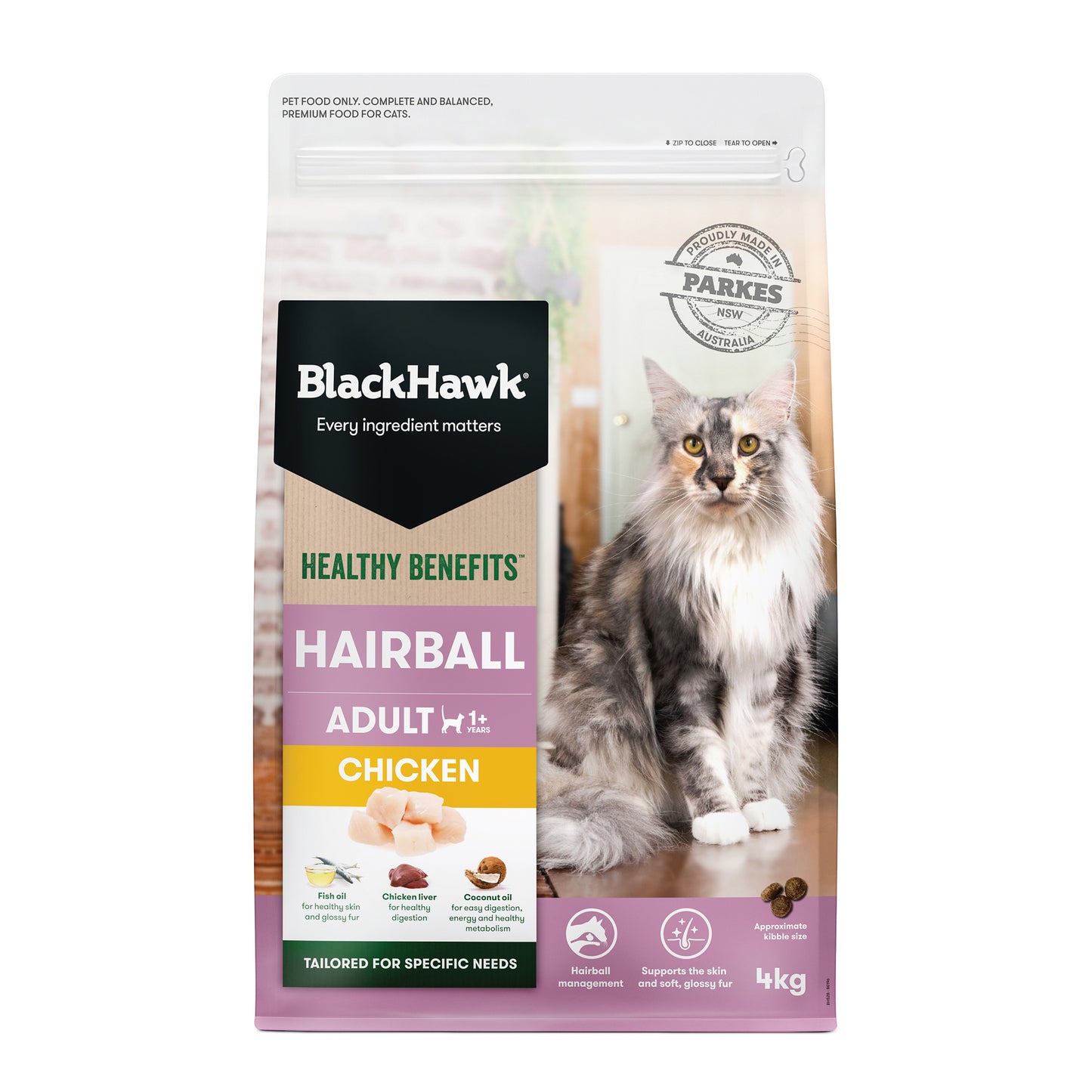 Black Hawk Healthy Benefits Chicken Hairball Adult Dry Cat Food 4KG