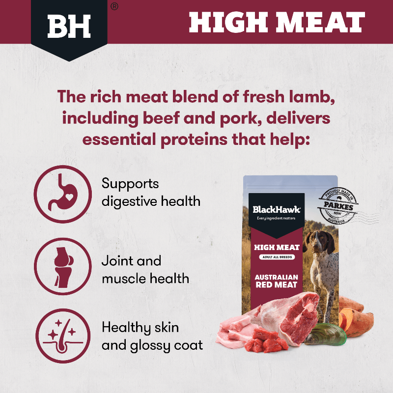 BLACK HAWK High Meat Australian Red Meat Dry Dog Food benefits