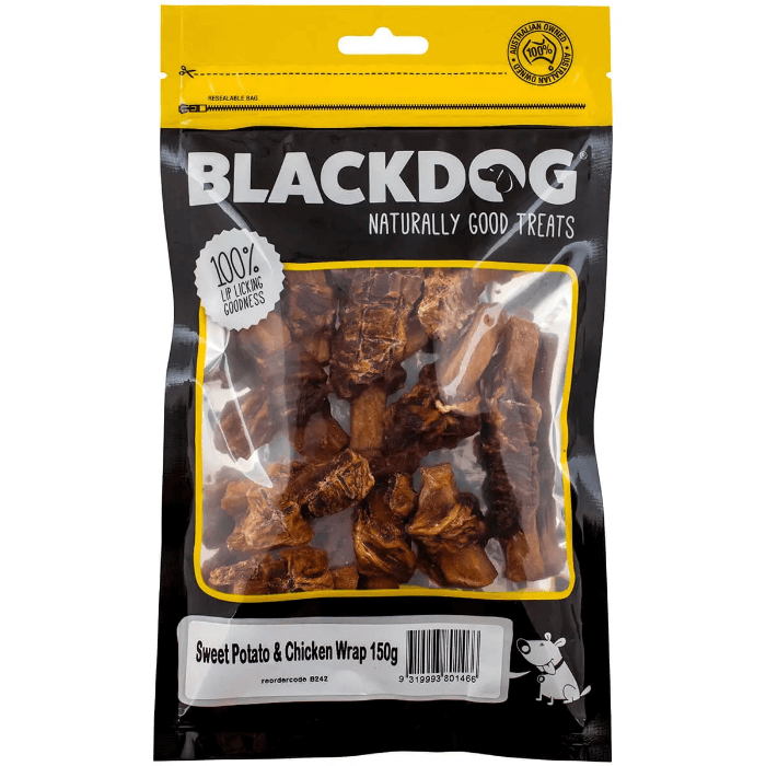 BLACKDOG Dog Treats Sweet Potato & Chicken Wrap 150g