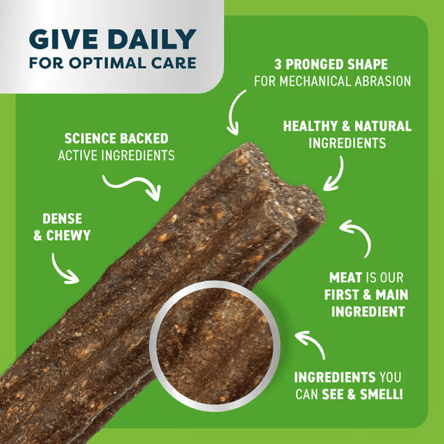 Bell & Bone Dental Stick Chicken, Mint, Seaweed Dog Treat 7 Pack features