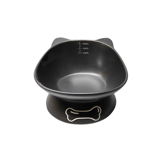 Beloved Pet Ceramic Raised Cat Bowl Black