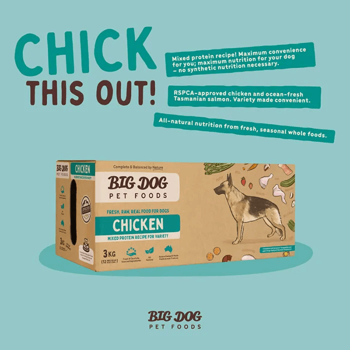 big dog chicken raw dog food 3kg features