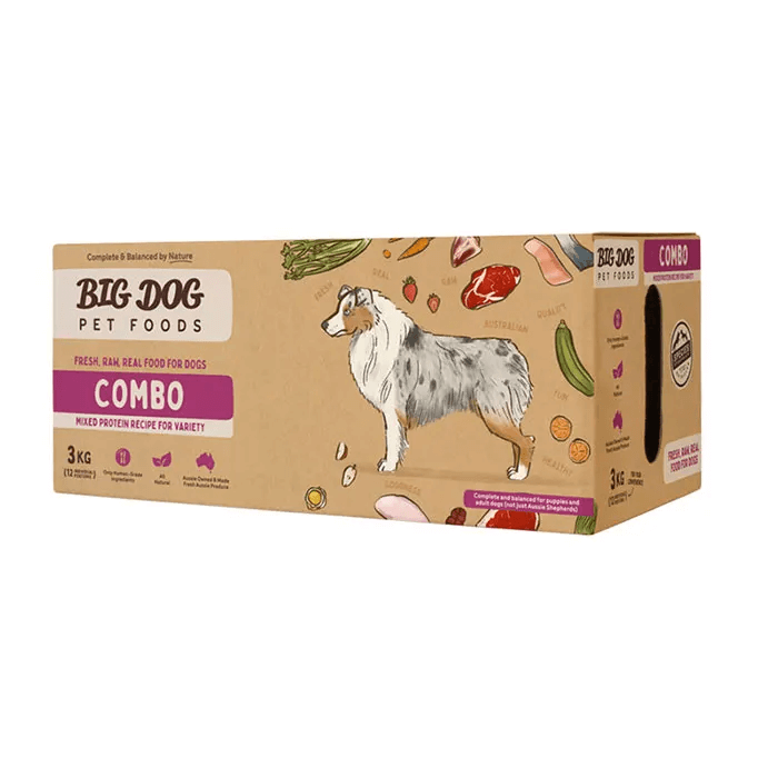 big dog combo raw dog food 3kg side