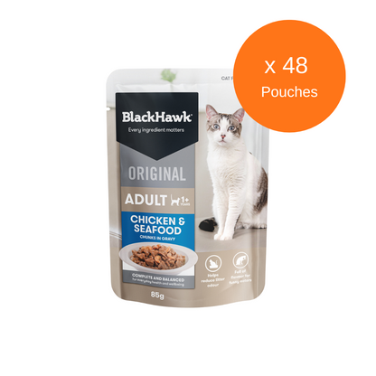 Black Hawk Chicken & Seafood Gravy Adult Wet Cat Food