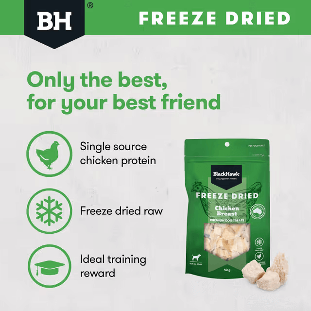 Black Hawk Freeze Dried Chicken Breast Dog Treats 40G features
