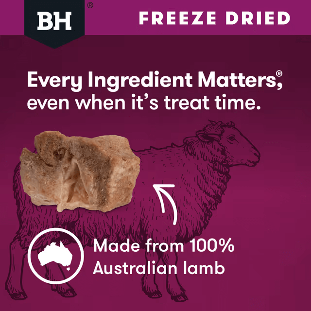 Black Hawk Freeze Dried Lamb Dog Treats 50G made from Australian lamb