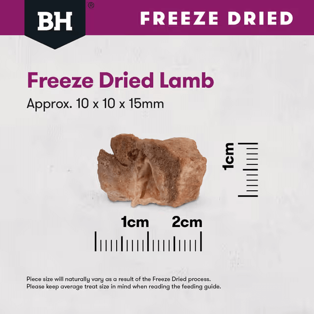 Black Hawk Freeze Dried Lamb Dog Treats 50G size guide