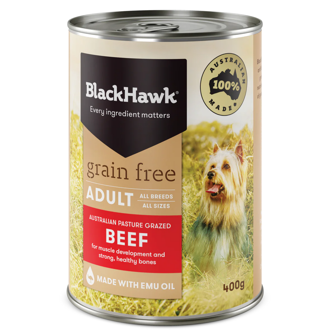 Black Hawk Grain Free Adult Wet Dog Food Beef 400g