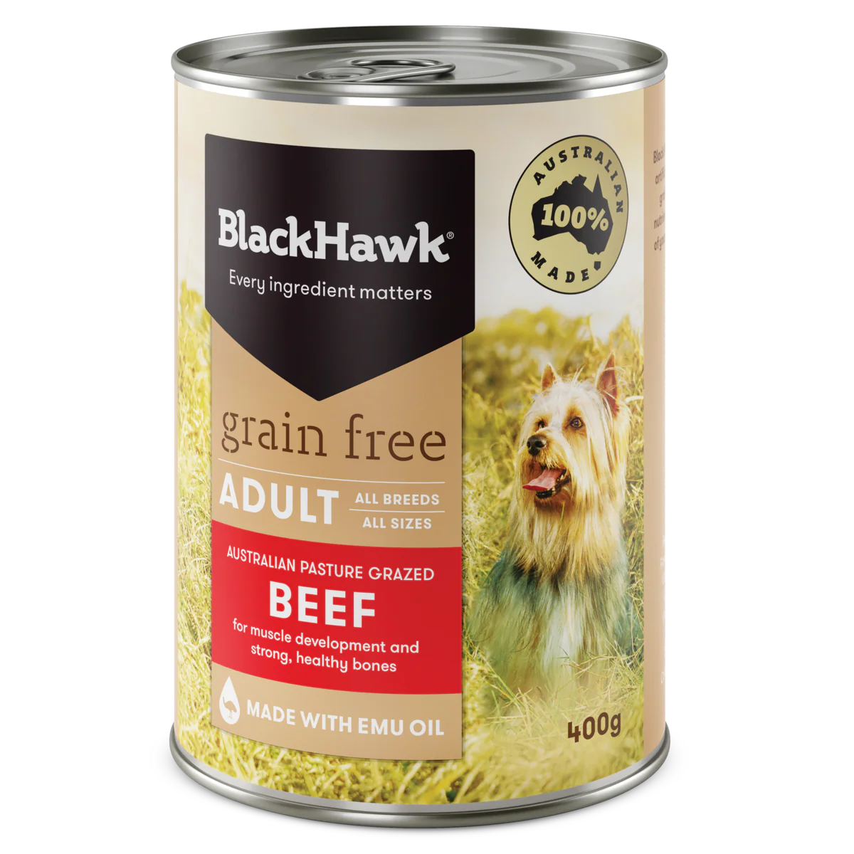 Black Hawk Grain Free Adult Wet Dog Food Beef 400g