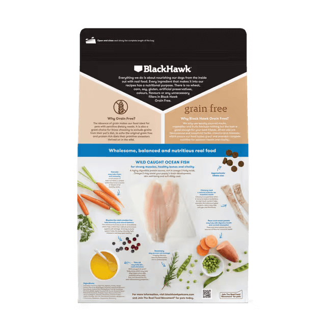 Black Hawk Grain Free Dry Dog Food Puppy Wild Caught Ocean Fish