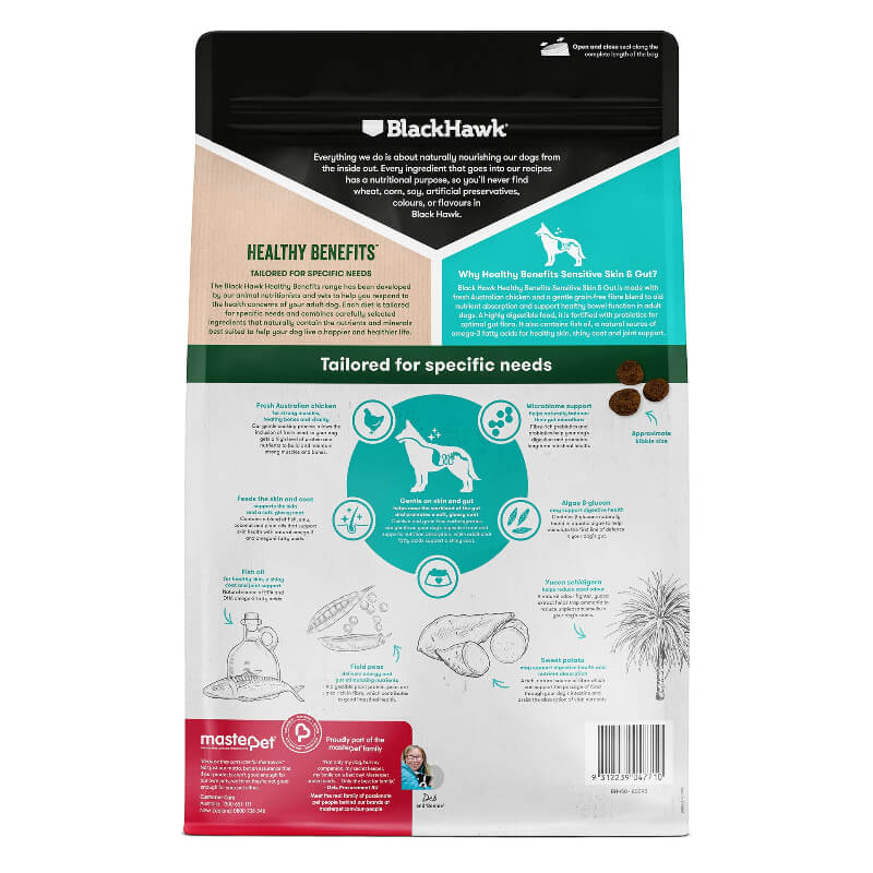 Black Hawk Healthy Benefits Sensitive Skin & Gut Adult Dry Dog Food back